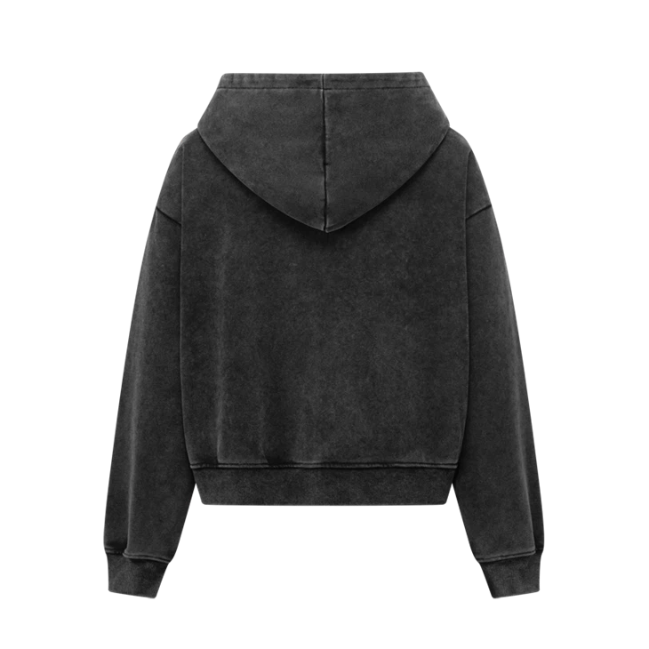 Wholesale OEM Acid Medium Wash Oversized Heavyweight Zip Up Hoodie Kornit DTG Print suppliers